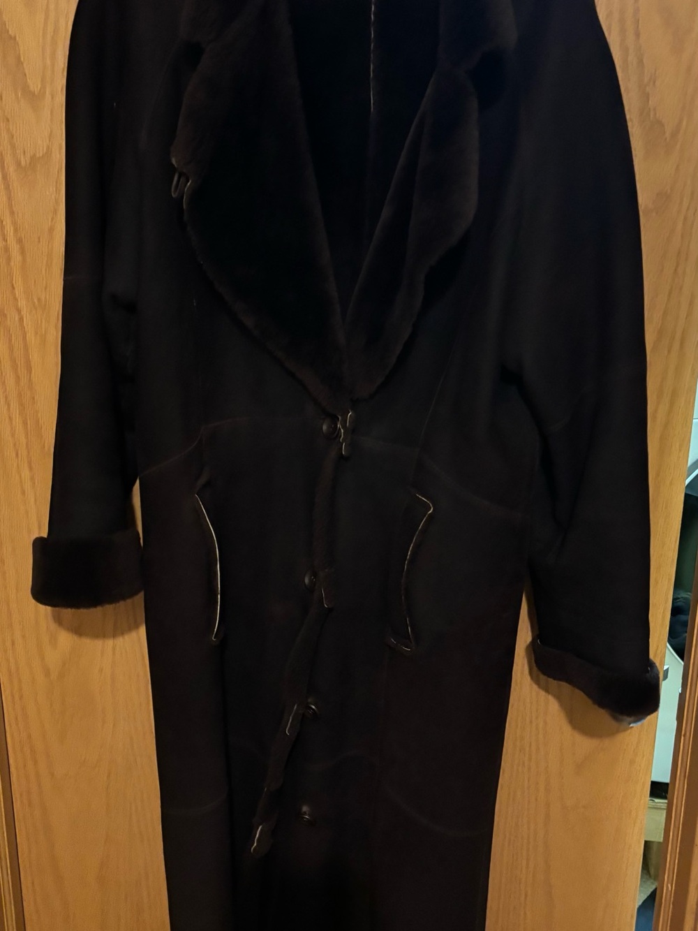 100%  Authentic Lamb’s Skin Long Shearling Coat